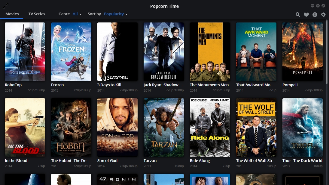 Popcorn Time omogoča gledanje filmov in serij preko P2P omrežja brez