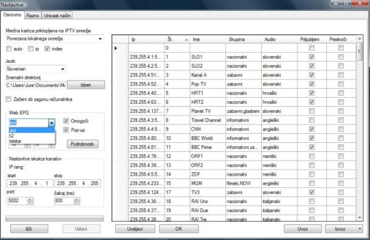 MulticastTV-EPG-nastavitve