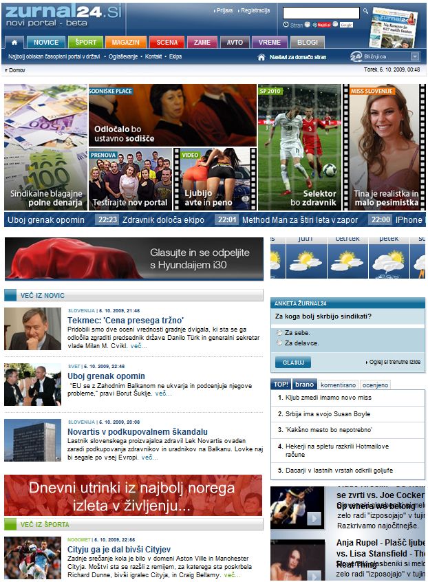 Portal zurnal24.si bo kmalu prenovljen Žurnal24 beta UPORABNA STRAN