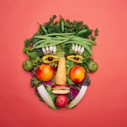 Arranged Vegetables Creating a Face --- Image by © Royalty-Free/Corbis