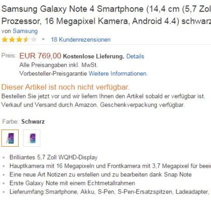 Samsung Galaxy Note 4-cena