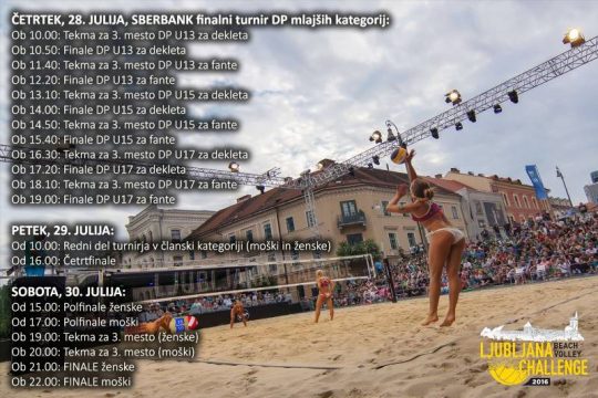 Ljubljana Beach Volley Challenge-razpored