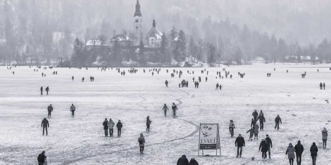 Frozen lake Bled