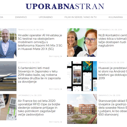 Nov izgled Uporabne strani
