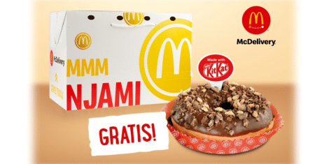 mcdonalds brezplačna dostava kit kat donut mcdelivery wolt ehrana