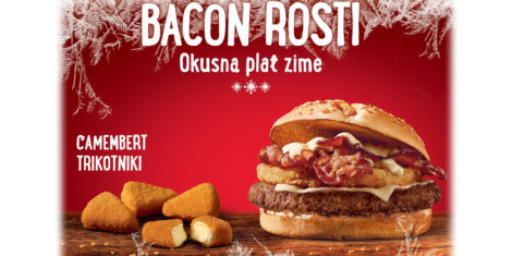 Bacon rosti Mcdonalds Slovenija Alpski tedni 2020 Camembert trikotniki