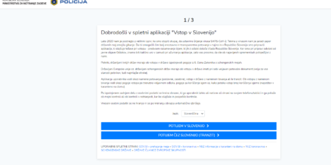 Enter Slovenia obrazec za vstop v Slovenijo