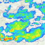 Radarska slika padavin animacija v živo Slovenija zemljevid