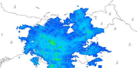 Radarska slika padavin sneg Slovenija vreme, sneg danes, višina snežne odeje, radarska slika snega ARSO
