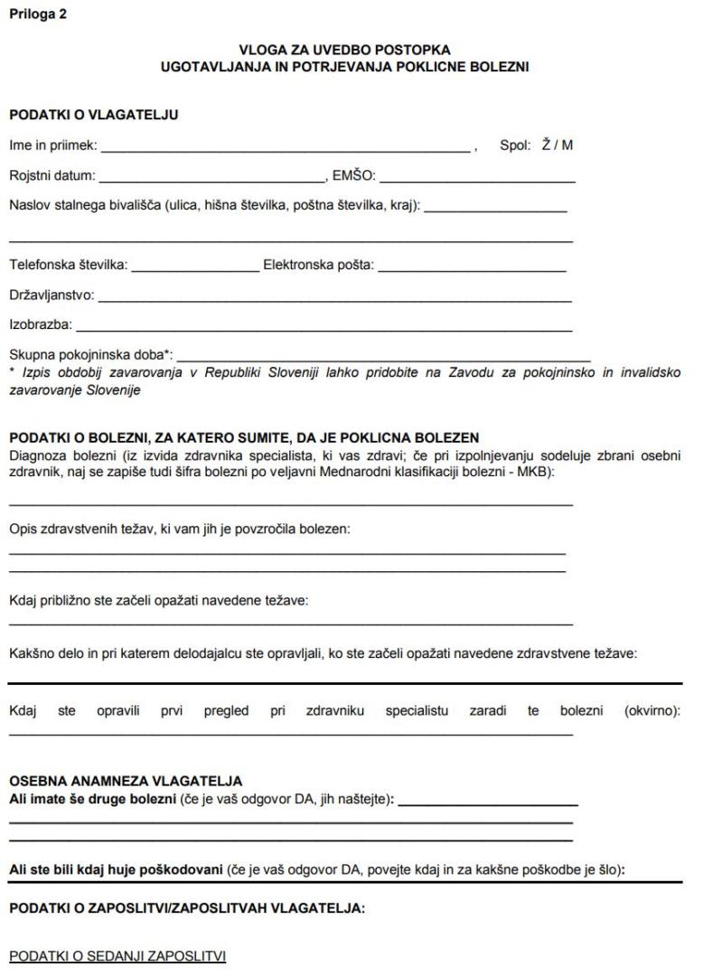 Nov pravilnik o poklicnih boleznih 2023 / seznam poklicnih bolezni in