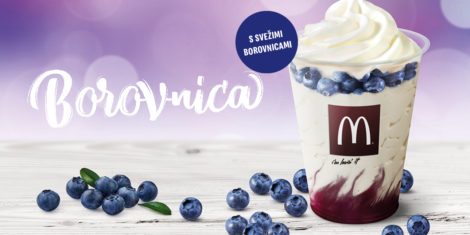 Sveže borovnice s sladoledom zdaj tudi v McDonald's Slovenija, saj so v ponudbo dodali McSundae Deluxe sveža borovnica