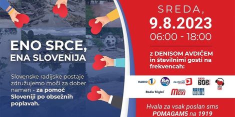 Radio dobrodelni maraton za pomoč žrtvam poplav (Eno srce, en Slovenija) donacija Radio 1 Denis Avdić.v1