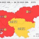 Rdeči alarm opozorilo za poplave 27.10.2023 ARSO je razglasil rdeči alarm za Slovenijo zaradi poplav in dežja in plimovanja