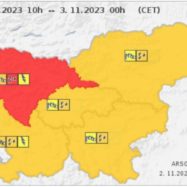 Rdeči alarm poplave in veter 2.11.2023 in 3.11.2023 ARSO je razglasil rdeči alarm opozorilo za Slovenijo zaradi možnosti poplav in močnega vetra