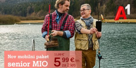 Mobilni paket za upokojence A1 senior MIO je namenjen starejšim od 60 let, cena pa 5.99€ za prvi dve leti za nove naročnike