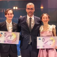 Dva nova spominska bankovca v počastitev slovenskih rekordov v smučarskih poletih Nike in Domna Prevca
