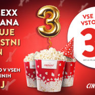 Cineplexx Ljubljana v torek, 3.6.2025 praznuje 3. rojstni dan s ceno vseh vstopnic po 3€ v vseh Cineplexxih po Sloveniji