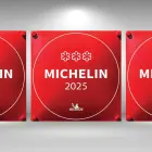 Michelinove zvezdice Slovenija 2025 seznam restavracij tri Michelinove zvezdice Hiša Franko (Ana Roš), dve Michelinovi zvezdici Milka, sedem pa z eno