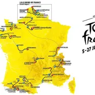Dirka po Franciji 2025 trasa etape  Dirka po Franciji 2025 (Tour de France 2025) bo potekala od 5.6.2025 do 27.7.2025 Tadej Pogačar, Primož Roglič
