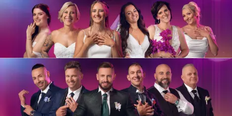 Poroka na prvi pogled Slovenija 2025 tekmovalci kandidati 4. sezona Anja, Ljudmila, Janja, Mirsada, Renata, Jana, Sandi, Matjaž, Denis, Matic, Peter, Andrej
