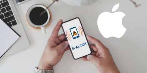 SI-ALARM in iPhone telefoni, za pravilno delovanje je potrebna nadgradnja na iOS 26
