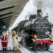 Božičkov muzejski vlak 2025 vozni red in cenik Božičkovega muzejskega vlaka 2025 s parno lokomotivo Ljubljana, Kamnik, Grosuplje, Sevnica, Trebnje