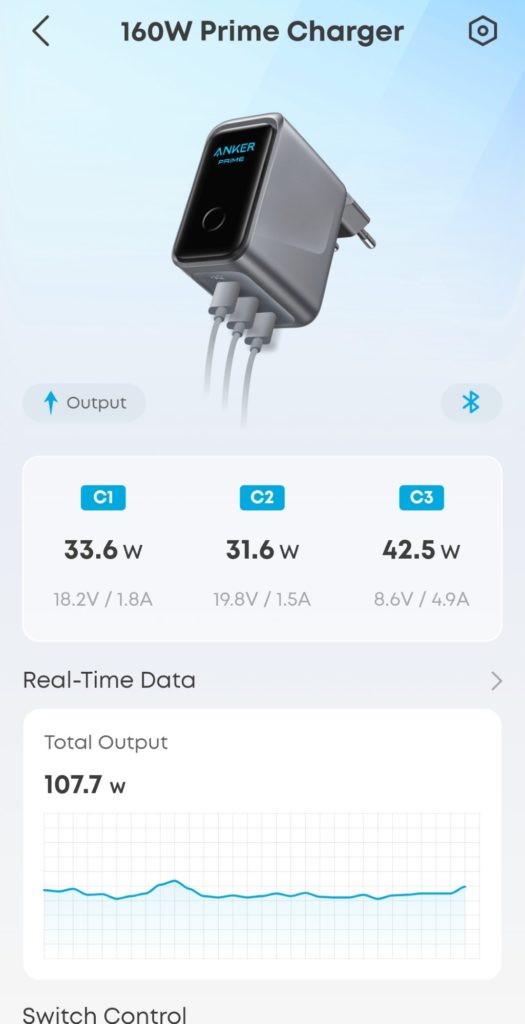 Anker Prime Charger 160W in Anker 100W test polnilev aplikacija 2