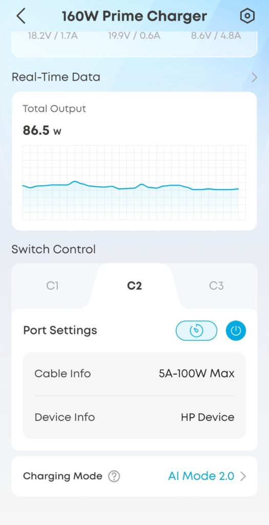 Anker Prime Charger 160W in Anker 100W test polnilev aplikacija 3