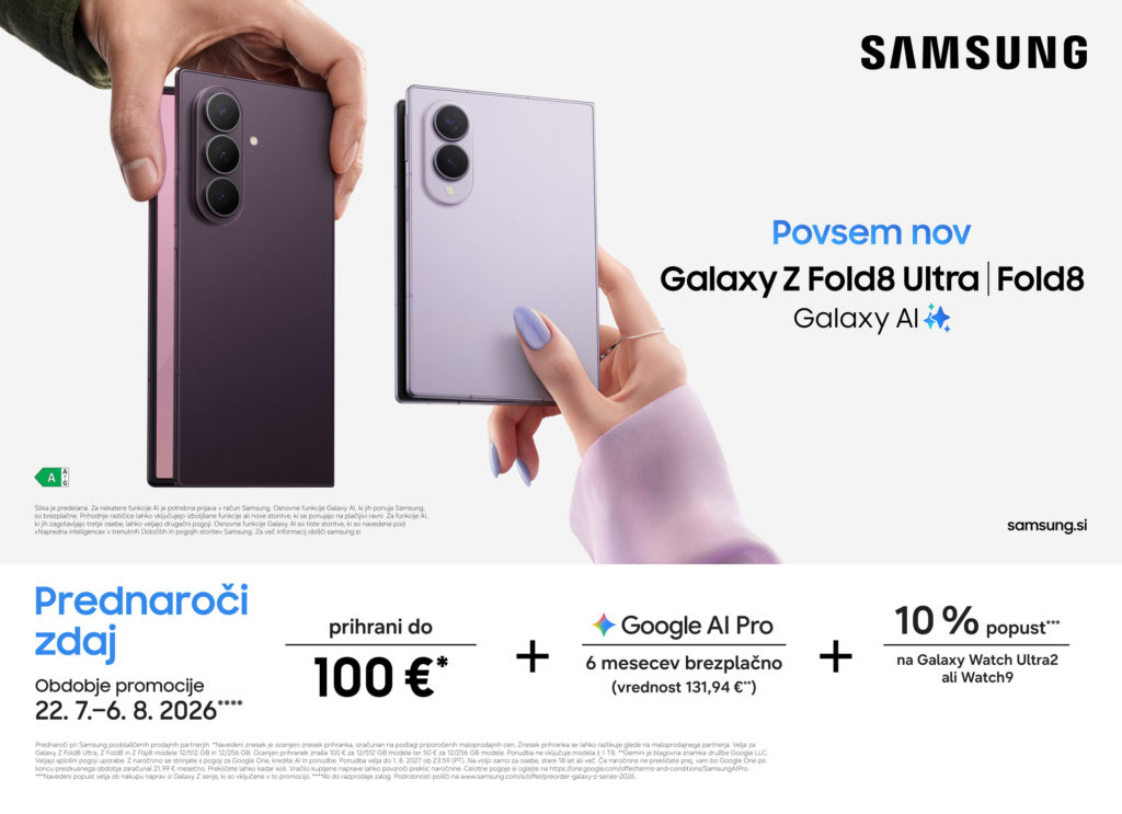 samsung Slovenija Galaxy Z Fold 8 Fold 8 ultra in Flip 8 prednaročila