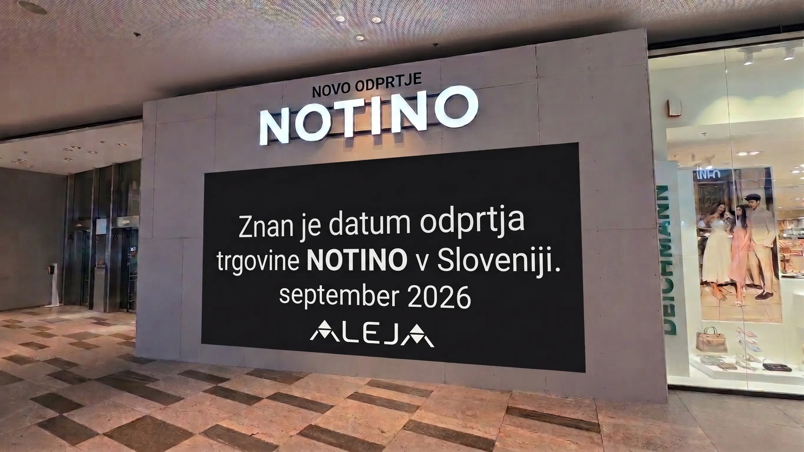 Datum odprtja trgovine Notino v centru Aleja Ljubljana je zdaj uradno potrjen, odpre se sredi septembra 2026