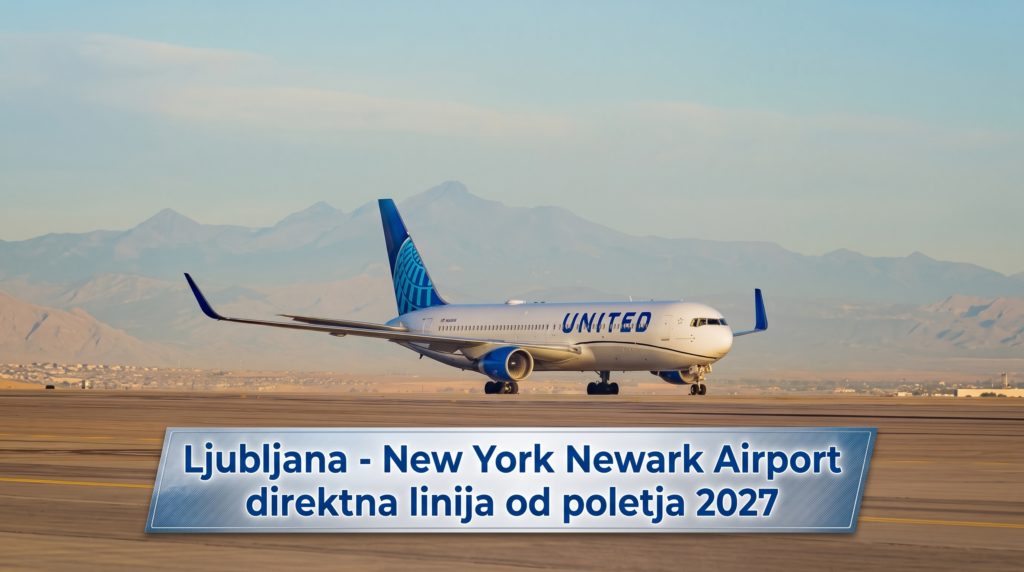 Ljubljana New York Newark direktna linija od poletja 2027, United Airlines bo letel 4x na teden