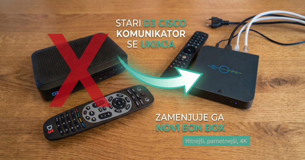 Telemach dokončno ukinja D3 Cisco TV komunikatorje in jih zamenjuje z EON Box STB ji