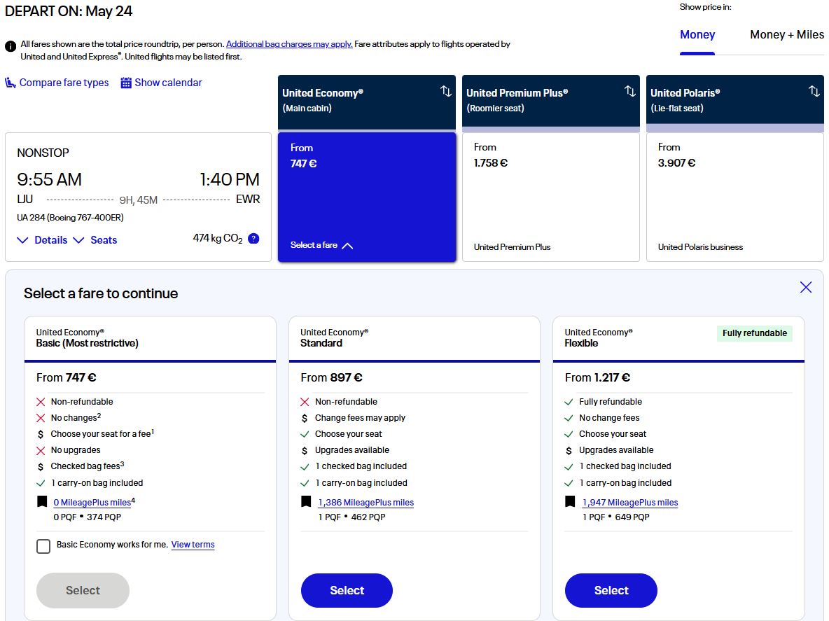 cena letalske karte za Ljubljana New York Newark United Airlines