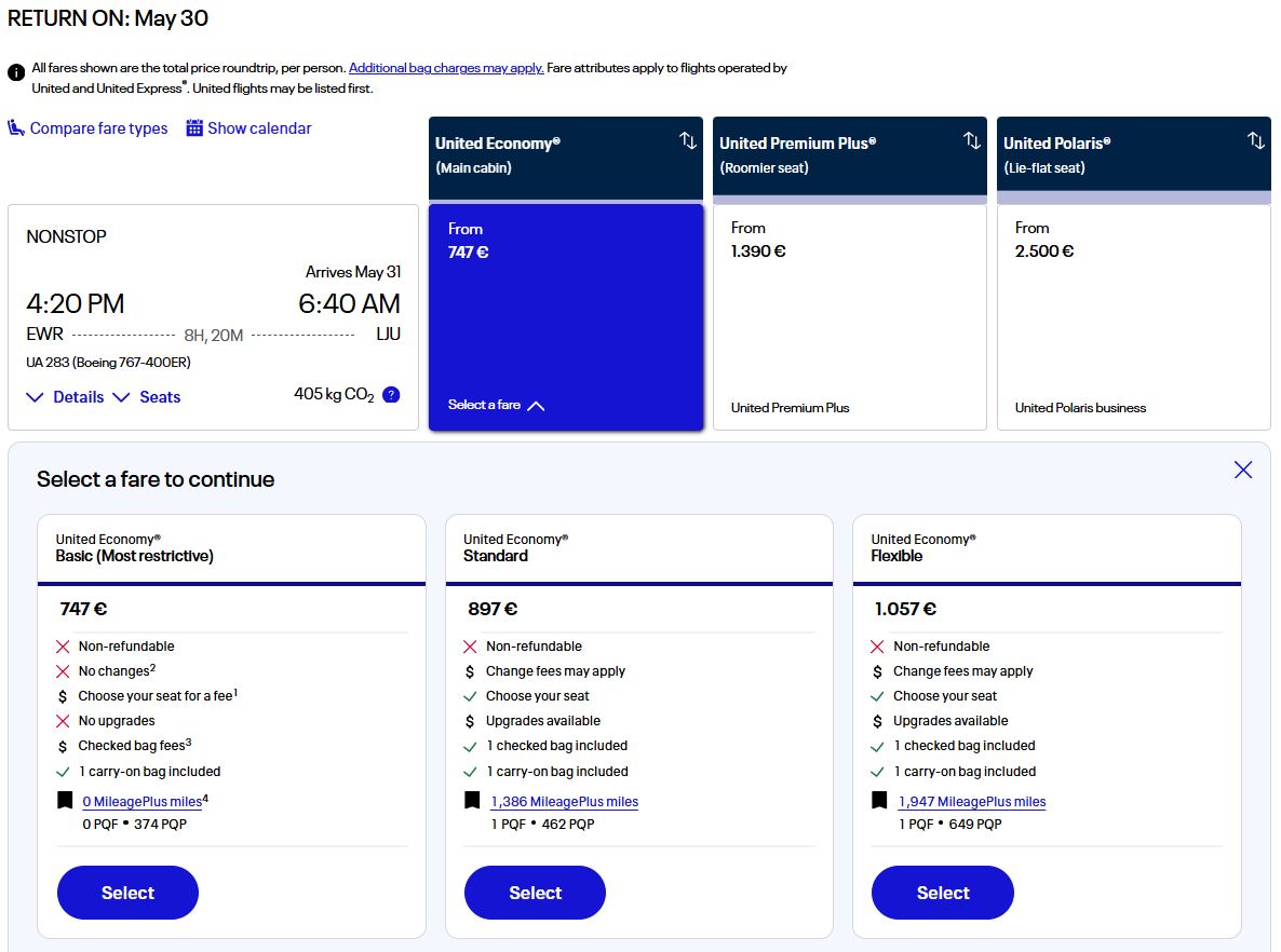 cena letalske karte za New York Newark Ljubljana United Airlines
