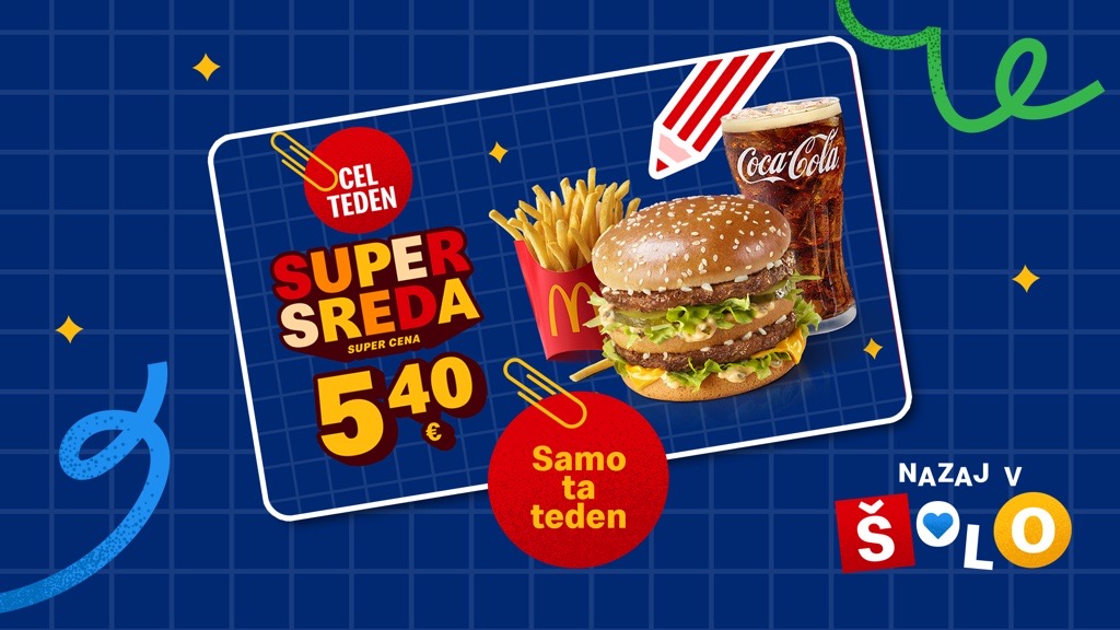 McDonald's aplikacijo se septembra splača preverjati vsak dan, ta teden je cel teden Super sreda 1