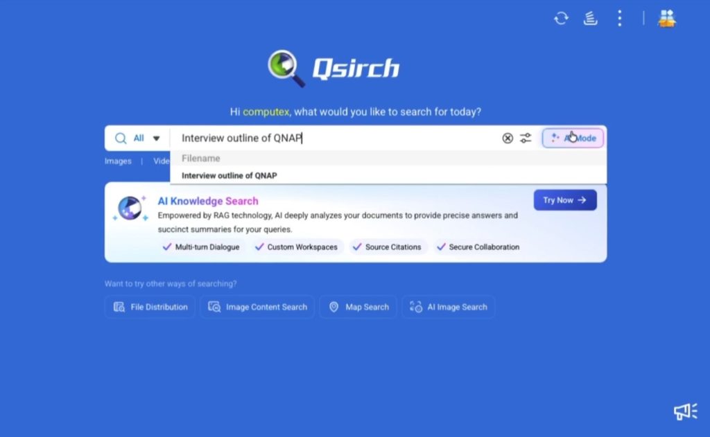 QNAP Qsirch z lokalnima VLM in LLM Qsirch AI Mode