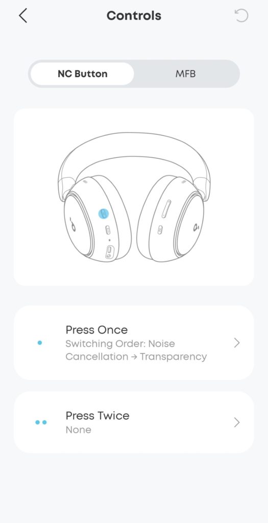 Test Anker Soundcore Space 2 slušalk Anker soundcore aplikacija 1