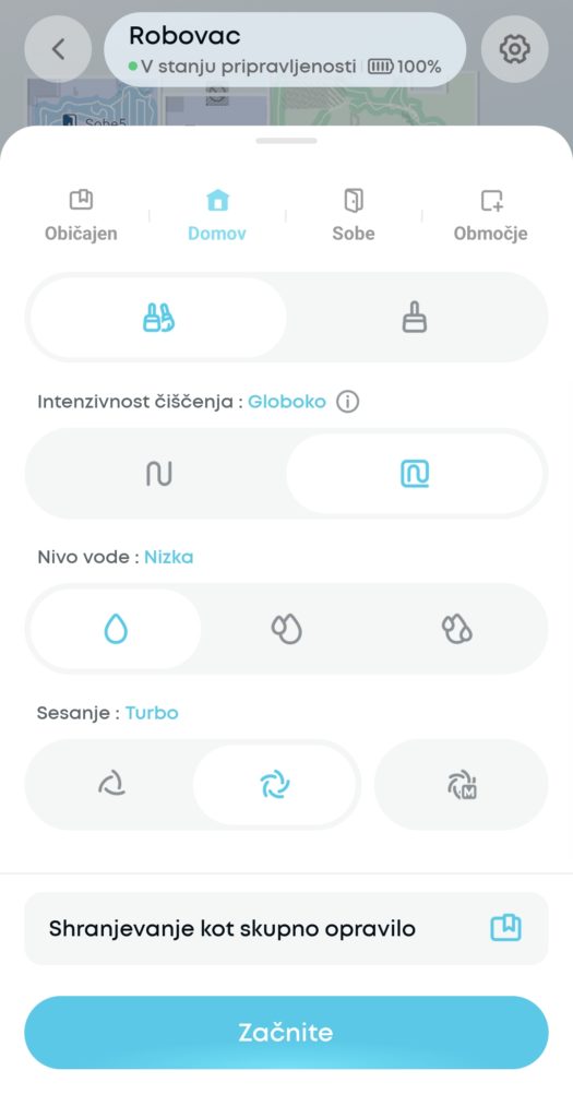 Test Anker eufy Omni C28 Anker eufy aplikacija sesanje nastavitev 1