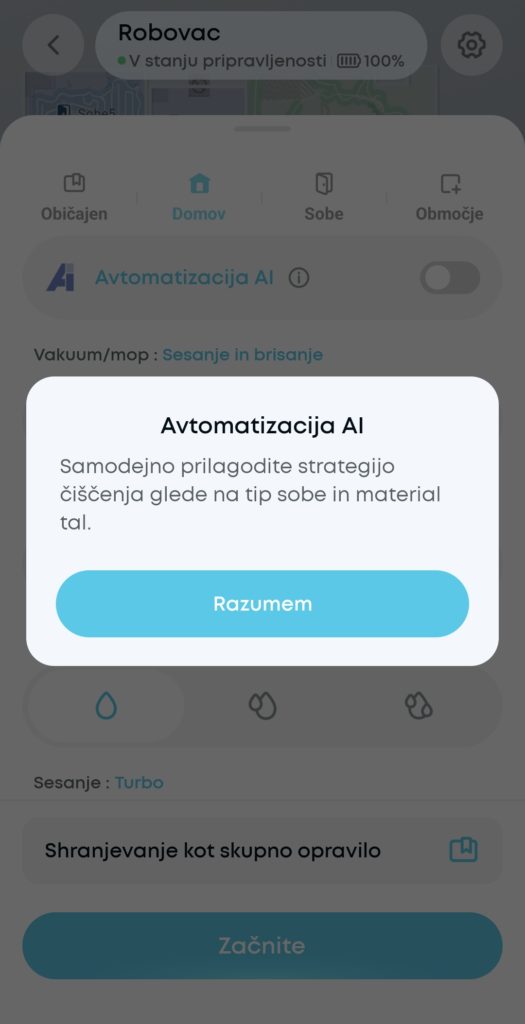 Test Anker eufy Omni C28 Anker eufy aplikacija sesanje nastavitev 2