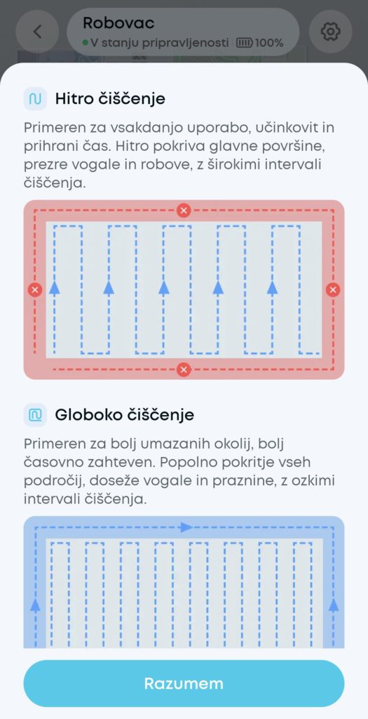 Test Anker eufy Omni C28 Anker eufy aplikacija sesanje nastavitev 3