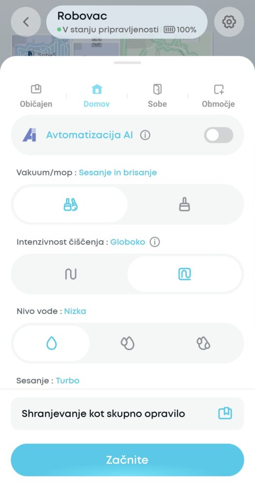 Test Anker eufy Omni C28 Anker eufy aplikacija sesanje nastavitev