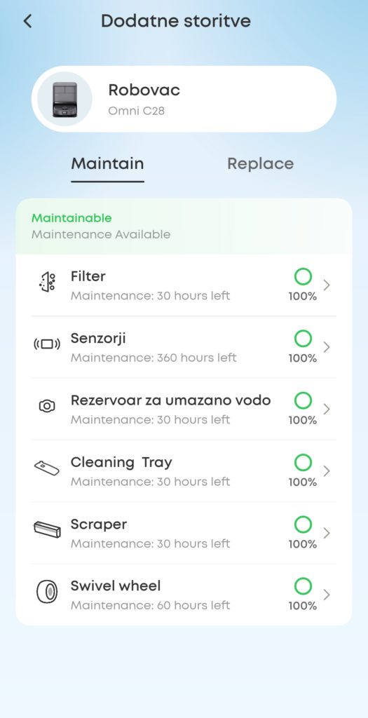 Test Anker eufy Omni C28 Anker eufy aplikacija vzdrzevanje